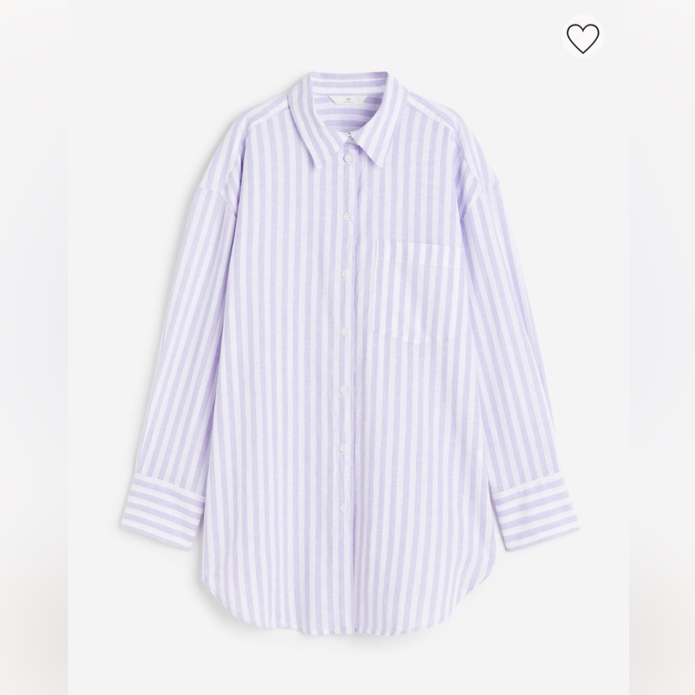 H&M Lavender Striped Button Down Shirt